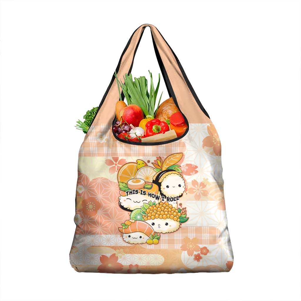 Japanese Kawaii Sushi Grocery Bag Peach Wagara Palaka This Is How I Roll