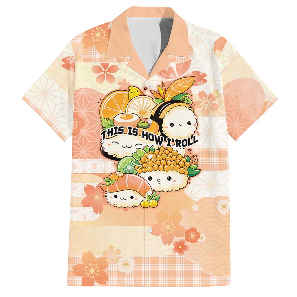 Personalized Japanese Kawaii Sushi Hawaiian Shirt Peach Wagara Palaka This Is How I Roll