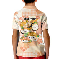 Personalized Japanese Kawaii Sushi Kid Polo Shirt Peach Wagara Palaka This Is How I Roll