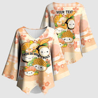 Personalized Japanese Kawaii Sushi Kimono Sleeve Blouse Peach Wagara Palaka This Is How I Roll