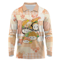 Personalized Japanese Kawaii Sushi Long Sleeve Polo Shirt Peach Wagara Palaka This Is How I Roll