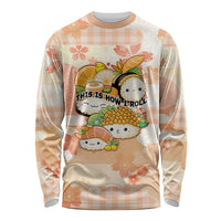 Personalized Japanese Kawaii Sushi Long Sleeve Shirt Peach Wagara Palaka This Is How I Roll