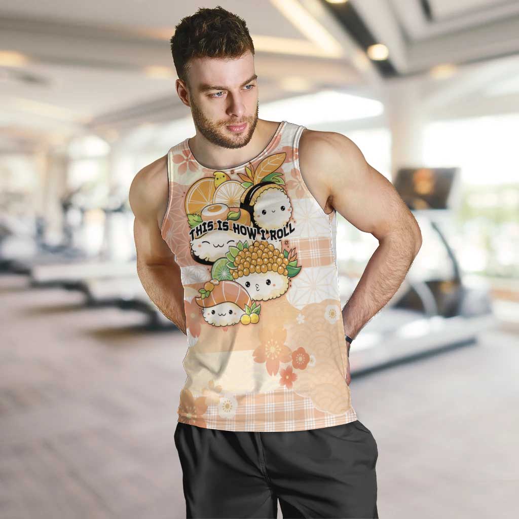 Personalized Japanese Kawaii Sushi Men Tank Top Peach Wagara Palaka This Is How I Roll