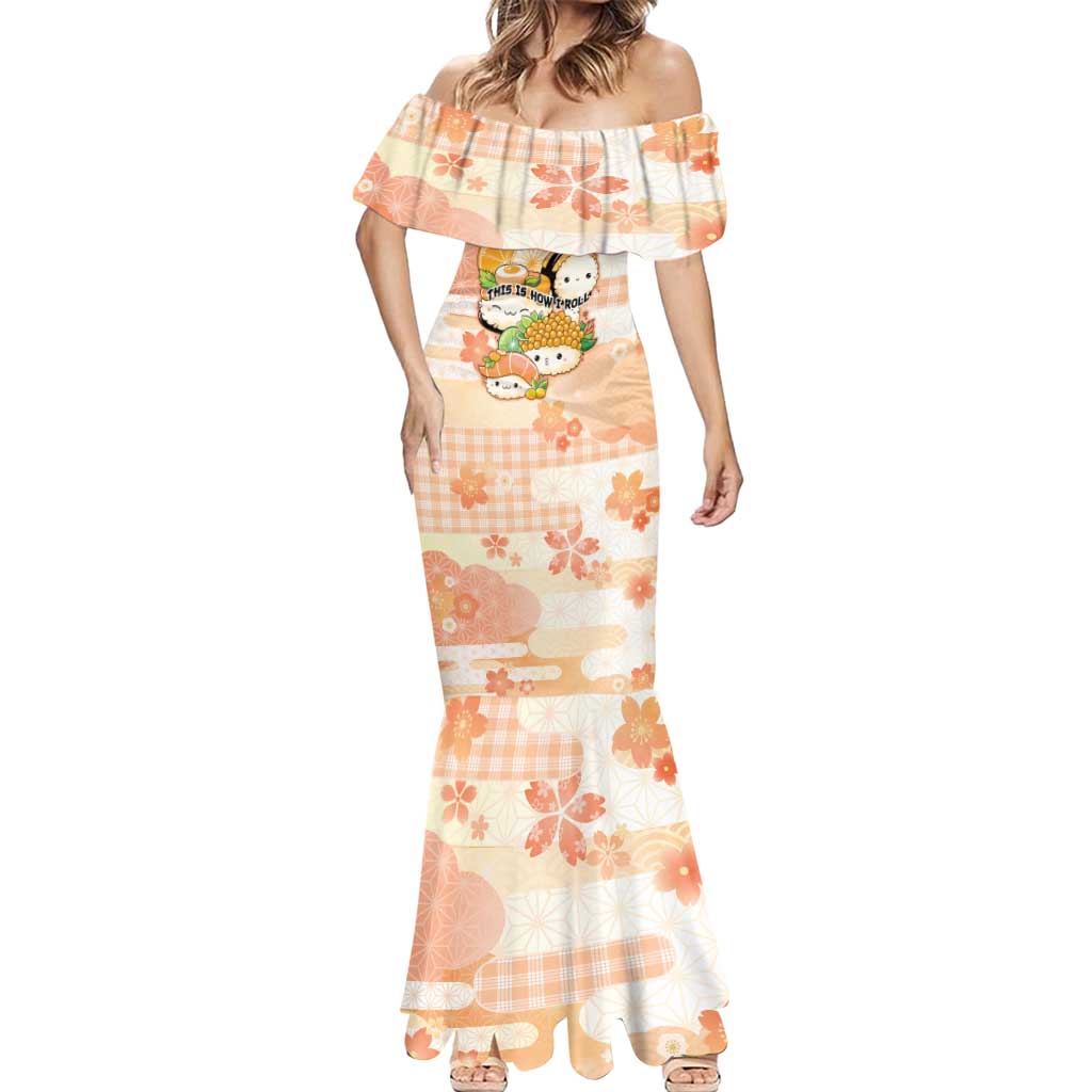 Personalized Japanese Kawaii Sushi Mermaid Dress Peach Wagara Palaka This Is How I Roll