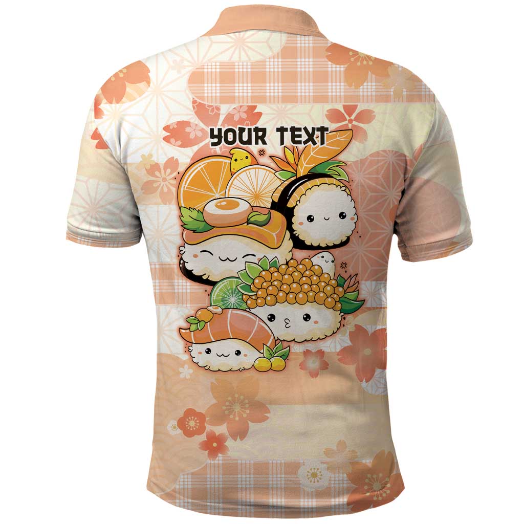 Personalized Japanese Kawaii Sushi Polo Shirt Peach Wagara Palaka This Is How I Roll