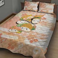 Japanese Kawaii Sushi Quilt Bed Set Peach Wagara Palaka This Is How I Roll