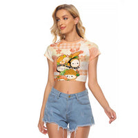 Personalized Japanese Kawaii Sushi Raglan Cropped T Shirt Peach Wagara Palaka This Is How I Roll