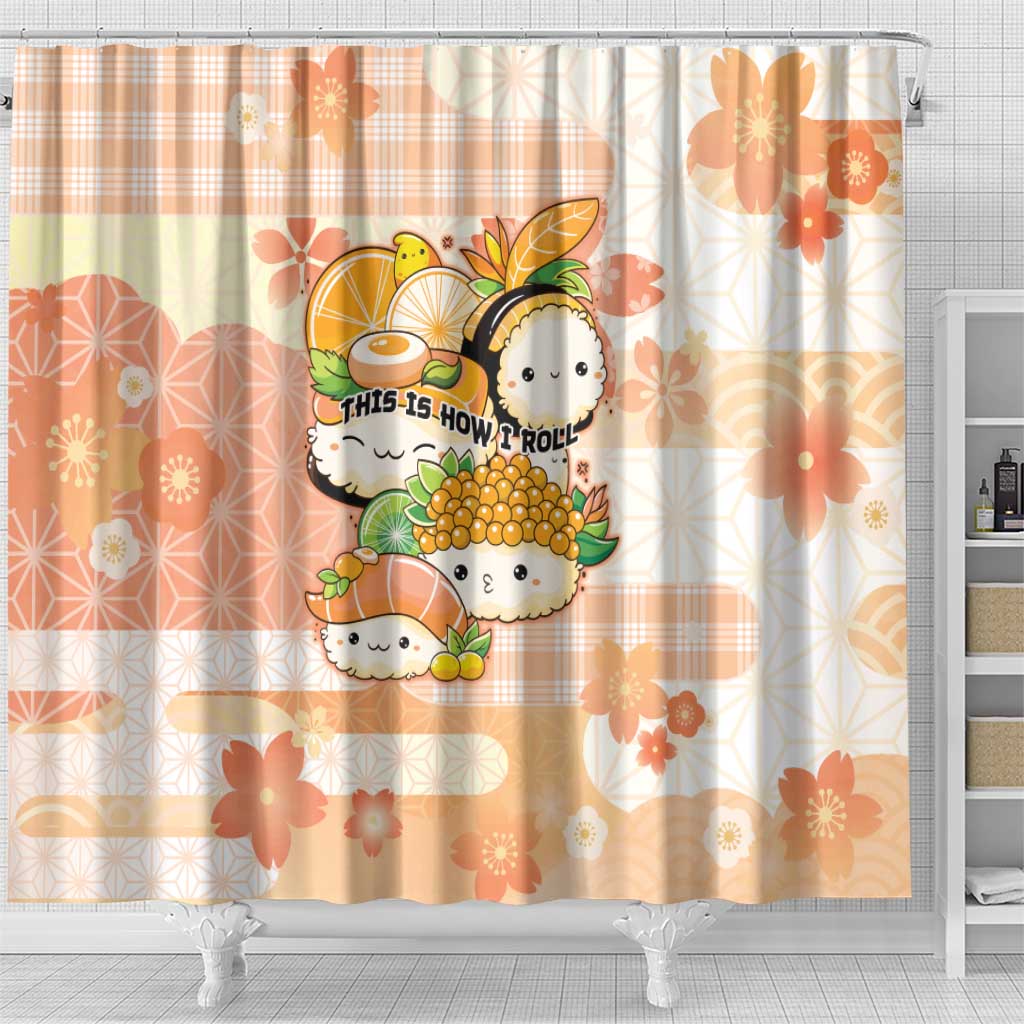 Japanese Kawaii Sushi Shower Curtain Peach Wagara Palaka This Is How I Roll