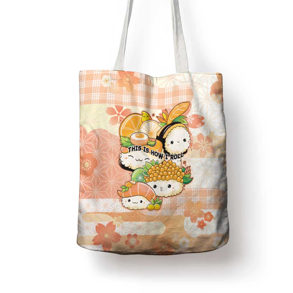Japanese Kawaii Sushi Tote Bag Peach Wagara Palaka This Is How I Roll