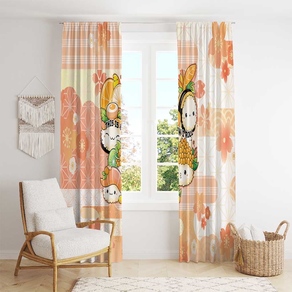 Japanese Kawaii Sushi Window Curtain Peach Wagara Palaka This Is How I Roll
