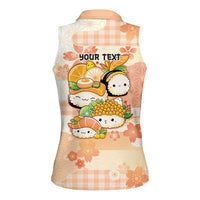 Personalized Japanese Kawaii Sushi Women Sleeveless Polo Shirt Peach Wagara Palaka This Is How I Roll