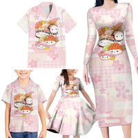 Personalized Japanese Kawaii Sushi Family Matching Long Sleeve Bodycon Dress and Hawaiian Shirt Pink Wagara Palaka This Is How I Roll LT9 - Polynesian Pride