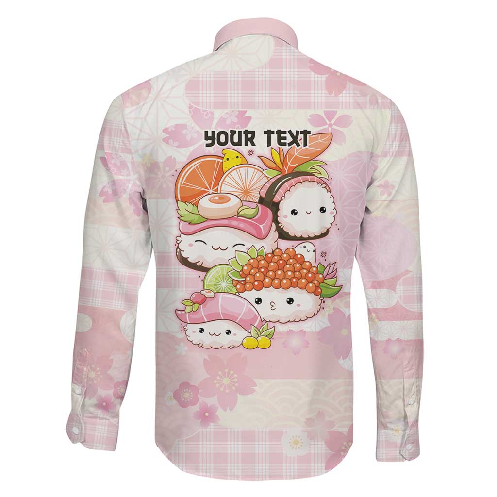 Personalized Japanese Kawaii Sushi Family Matching Long Sleeve Bodycon Dress and Hawaiian Shirt Pink Wagara Palaka This Is How I Roll LT9 - Polynesian Pride