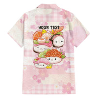 Personalized Japanese Kawaii Sushi Family Matching Off The Shoulder Long Sleeve Dress and Hawaiian Shirt Pink Wagara Palaka This Is How I Roll LT9 - Polynesian Pride
