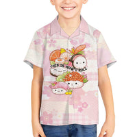 Personalized Japanese Kawaii Sushi Family Matching Off Shoulder Maxi Dress and Hawaiian Shirt Pink Wagara Palaka This Is How I Roll LT9 Son's Shirt Pink - Polynesian Pride