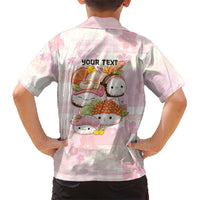 Personalized Japanese Kawaii Sushi Family Matching Off Shoulder Short Dress and Hawaiian Shirt Pink Wagara Palaka This Is How I Roll LT9 - Polynesian Pride
