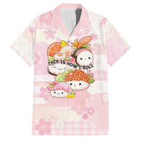 Personalized Japanese Kawaii Sushi Family Matching Off Shoulder Short Dress and Hawaiian Shirt Pink Wagara Palaka This Is How I Roll LT9 Dad's Shirt - Short Sleeve Pink - Polynesian Pride