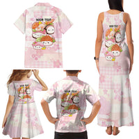 Personalized Japanese Kawaii Sushi Family Matching Tank Maxi Dress and Hawaiian Shirt Pink Wagara Palaka This Is How I Roll LT9 - Polynesian Pride