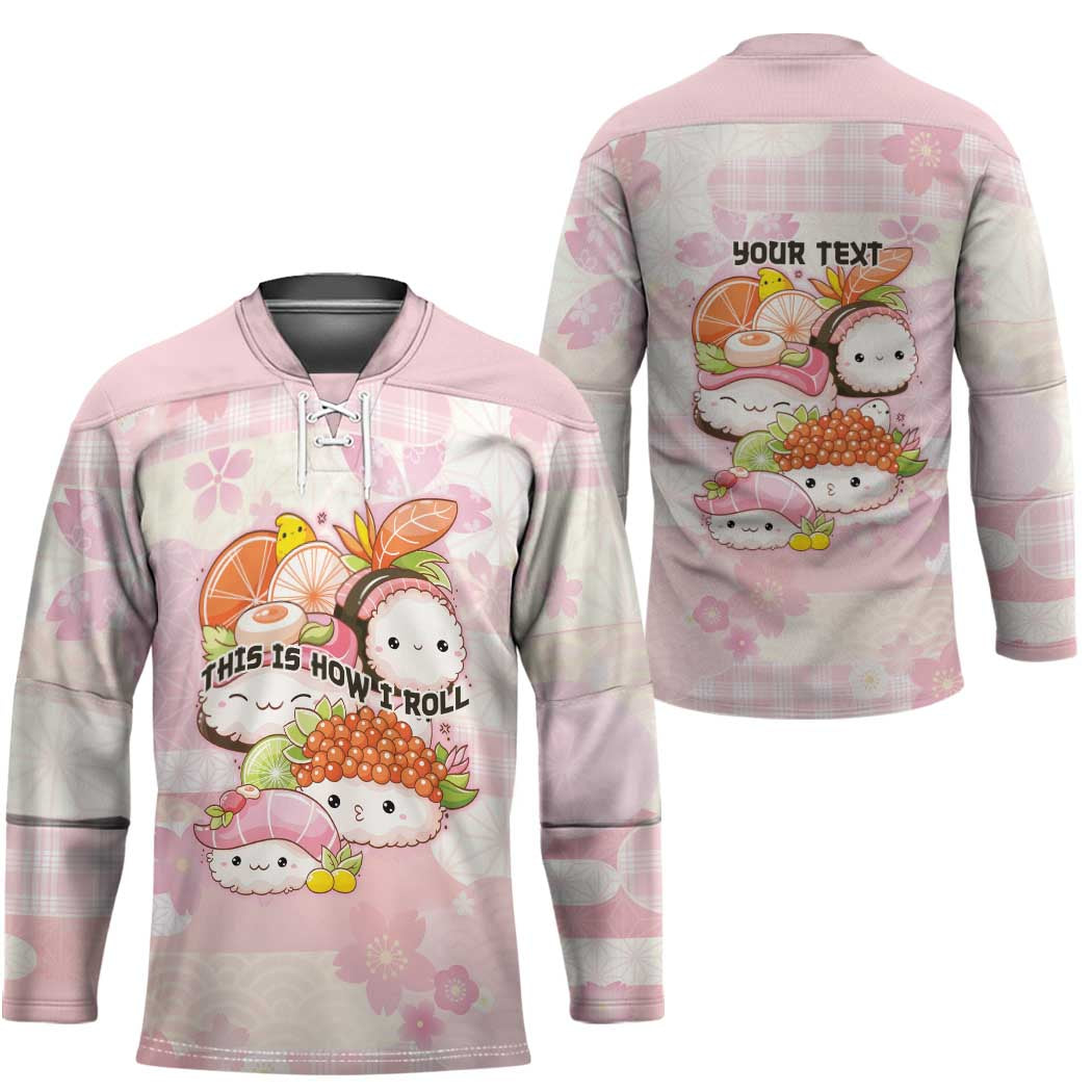 Personalized Japanese Kawaii Sushi Hockey Jersey Pink Wagara Palaka This Is How I Roll