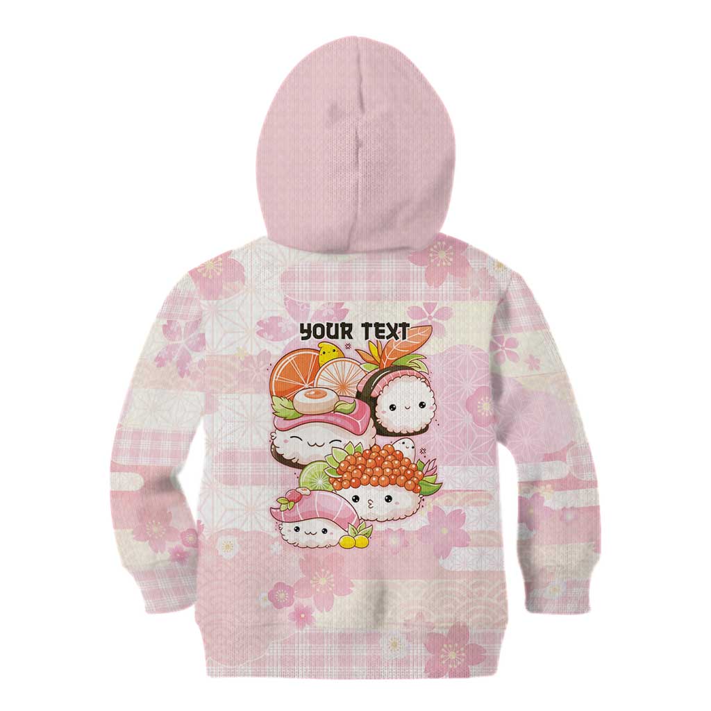 Personalized Japanese Kawaii Sushi Kid Hoodie Pink Wagara Palaka This Is How I Roll