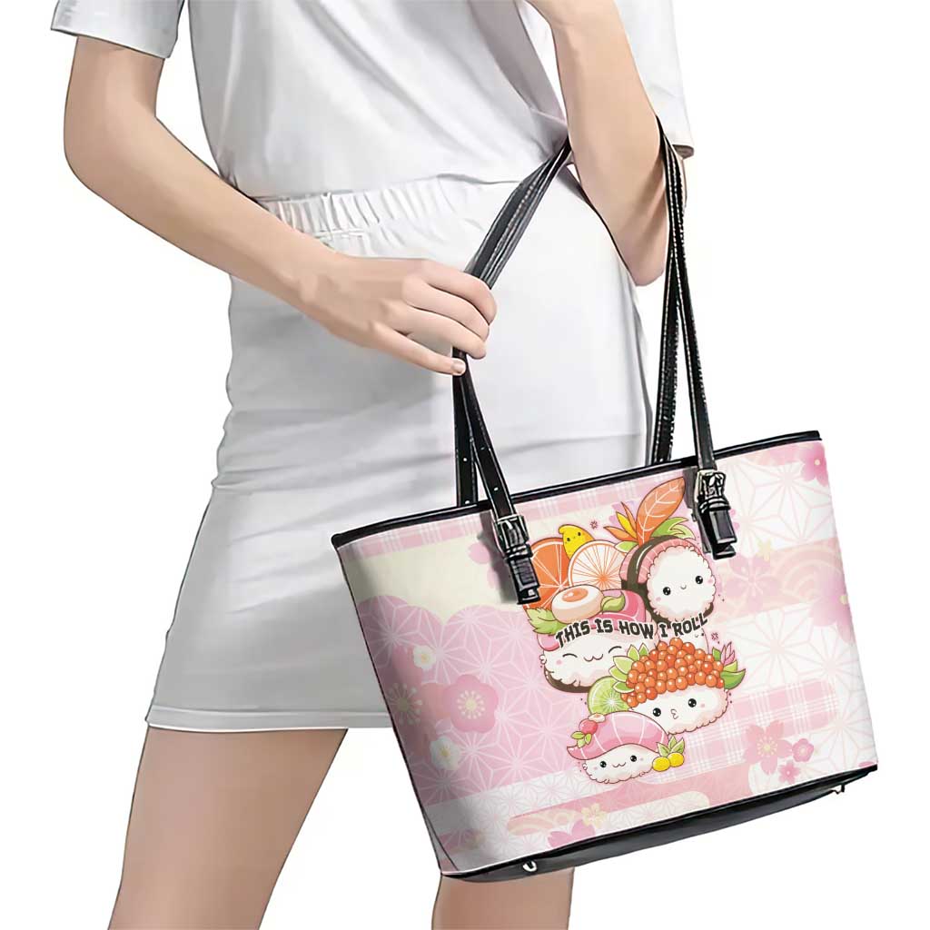 Japanese Kawaii Sushi Leather Tote Bag Pink Wagara Palaka This Is How I Roll