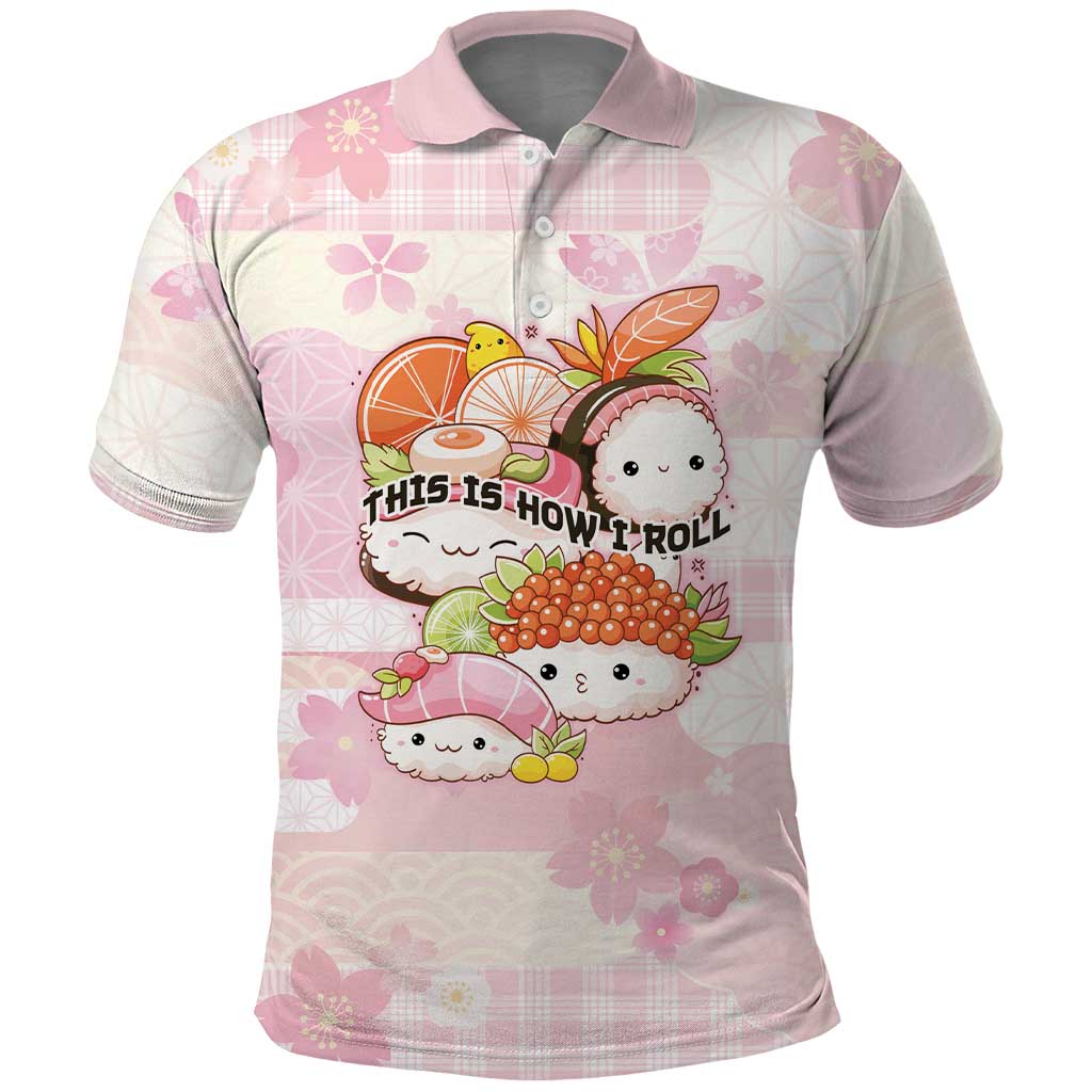 Personalized Japanese Kawaii Sushi Polo Shirt Pink Wagara Palaka This Is How I Roll