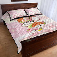 Japanese Kawaii Sushi Quilt Bed Set Pink Wagara Palaka This Is How I Roll