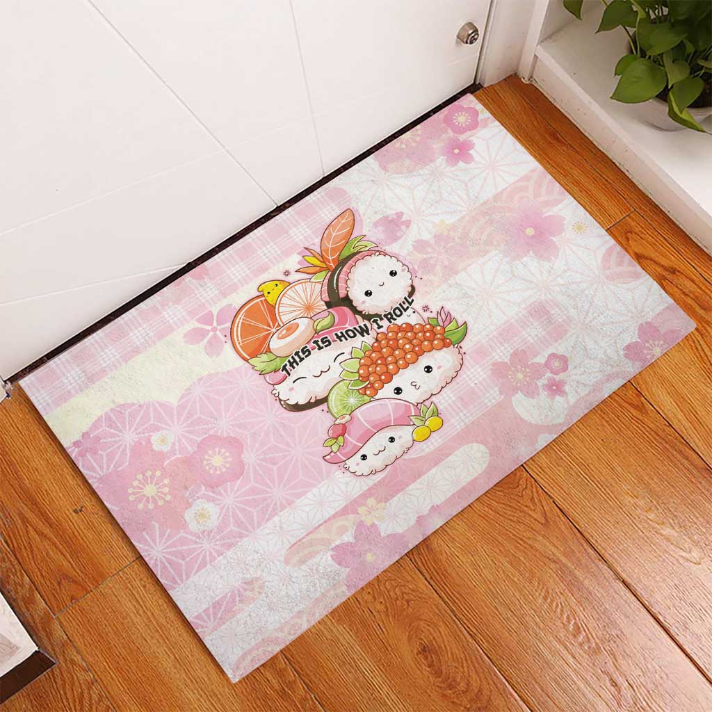 Japanese Kawaii Sushi Rubber Doormat Pink Wagara Palaka This Is How I Roll