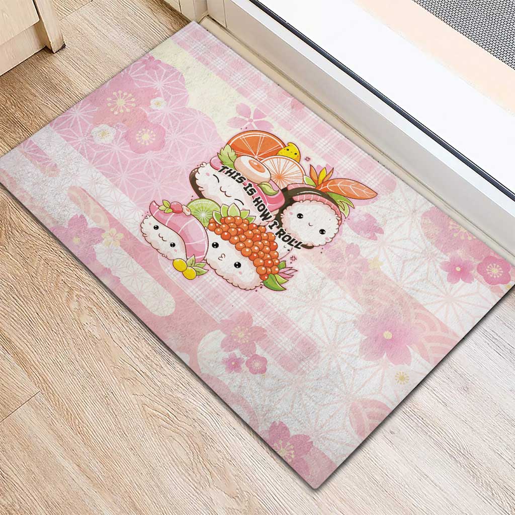 Japanese Kawaii Sushi Rubber Doormat Pink Wagara Palaka This Is How I Roll