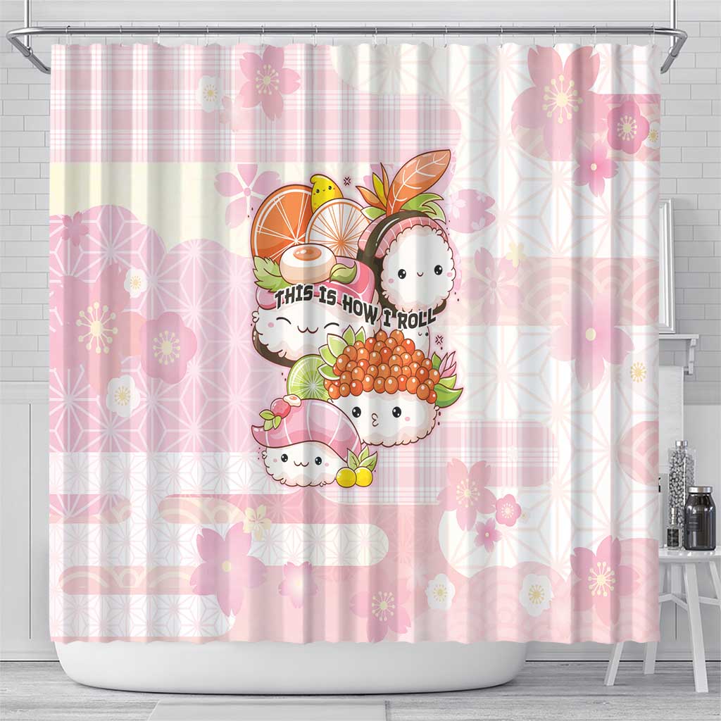 Japanese Kawaii Sushi Shower Curtain Pink Wagara Palaka This Is How I Roll