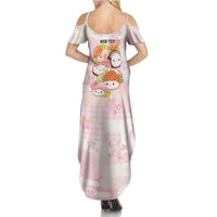 Personalized Japanese Kawaii Sushi Summer Maxi Dress Pink Wagara Palaka This Is How I Roll