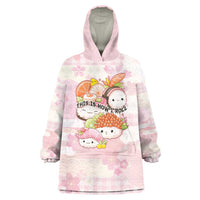 Personalized Japanese Kawaii Sushi Wearable Blanket Hoodie Pink Wagara Palaka This Is How I Roll