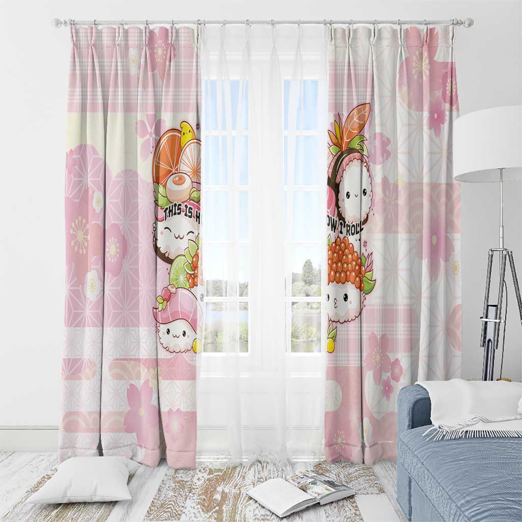 Japanese Kawaii Sushi Window Curtain Pink Wagara Palaka This Is How I Roll