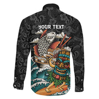 Personalized Japanese Koi Fish Ramen Family Matching Long Sleeve Bodycon Dress and Hawaiian Shirt Tiki Surfing Wagara Hibiscus Pattern LT9 - Polynesian Pride