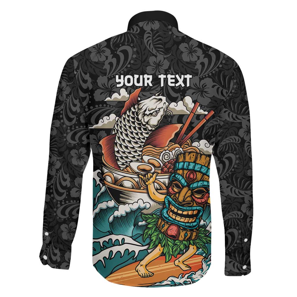 Personalized Japanese Koi Fish Ramen Family Matching Short Sleeve Bodycon Dress and Hawaiian Shirt Tiki Surfing Wagara Hibiscus Pattern LT9 - Polynesian Pride
