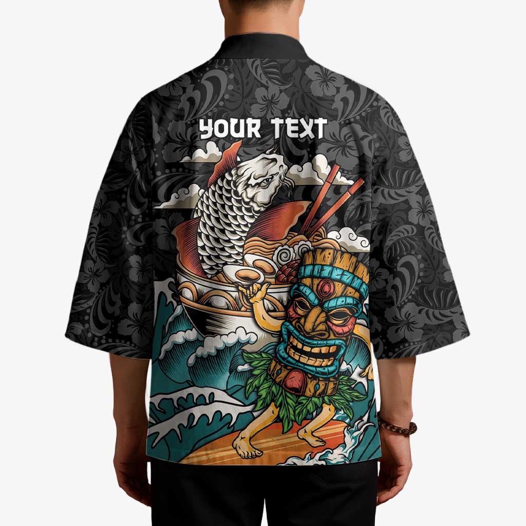 Personalized Japanese Koi Fish Ramen Kimono Tiki Surfing Wagara Hibiscus Pattern