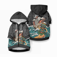 Personalized Japanese Koi Fish Ramen Pet Hoodie Tiki Surfing Wagara Hibiscus Pattern LT9 Zip-up Black - Polynesian Pride