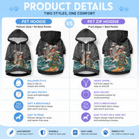 Personalized Japanese Koi Fish Ramen Pet Hoodie Tiki Surfing Wagara Hibiscus Pattern LT9 - Polynesian Pride