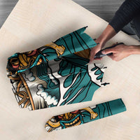 Personalized Japanese Koi Fish Ramen Umbrella Tiki Surfing Wagara Hibiscus Pattern