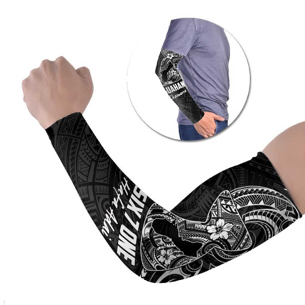 Black Guam Latte Stone Tribal Tattoo Arm Sleeves Hafa Adai Six 7 One - Polynesian Pride
