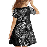 Black Guam Latte Stone Tribal Tattoo Family Matching Off Shoulder Maxi Dress and Hawaiian Shirt Hafa Adai Six 7 One