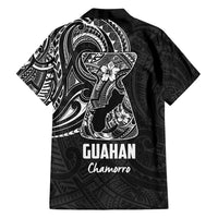 Black Guam Latte Stone Tribal Tattoo Family Matching Puletasi and Hawaiian Shirt Hafa Adai Six 7 One