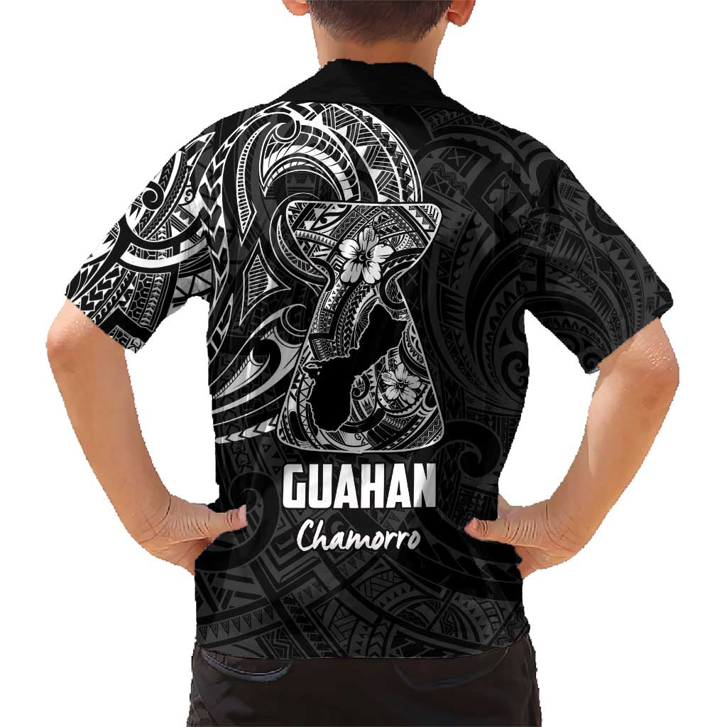 Black Guam Latte Stone Tribal Tattoo Family Matching Short Sleeve Bodycon Dress and Hawaiian Shirt Hafa Adai Six 7 One LT9 - Polynesian Pride