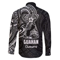 Black Guam Latte Stone Tribal Tattoo Family Matching Short Sleeve Bodycon Dress and Hawaiian Shirt Hafa Adai Six 7 One LT9 - Polynesian Pride
