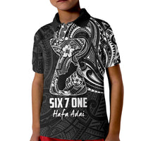 Black Guam Latte Stone Tribal Tattoo Kid Polo Shirt Hafa Adai Six 7 One