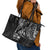 Black Guam Latte Stone Tribal Tattoo Leather Tote Bag Hafa Adai Six 7 One