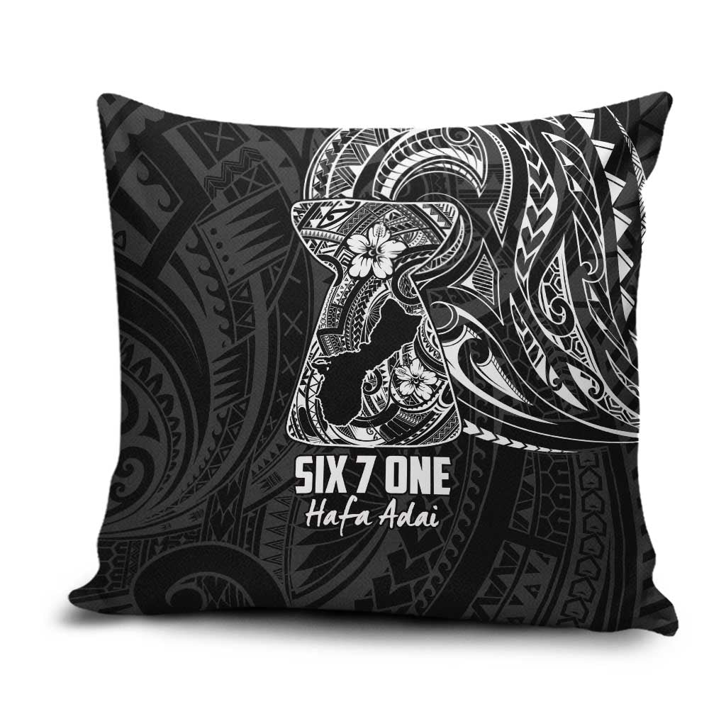 Black Guam Latte Stone Tribal Tattoo Pillow Cover Hafa Adai Six 7 One LT9 Black - Polynesian Pride