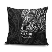 Black Guam Latte Stone Tribal Tattoo Pillow Cover Hafa Adai Six 7 One LT9 Black - Polynesian Pride