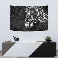 Black Guam Latte Stone Tribal Tattoo Tapestry Hafa Adai Six 7 One