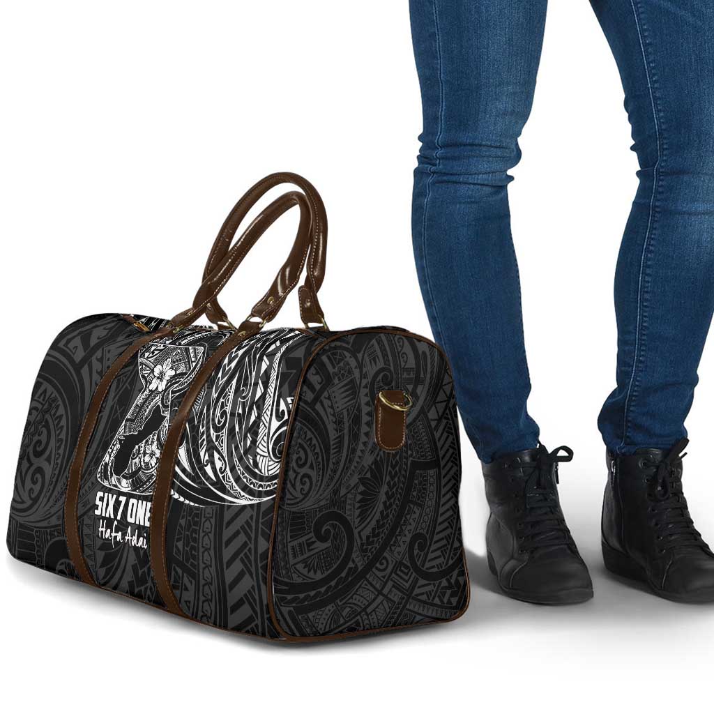Black Guam Latte Stone Tribal Tattoo Travel Bag Hafa Adai Six 7 One - Polynesian Pride